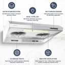 Pacific Range Hood, 900 CFM, 30 Inches, Stainless Steel, Auto Heat Cleaning, 3-way ducting options, PW2300HAS