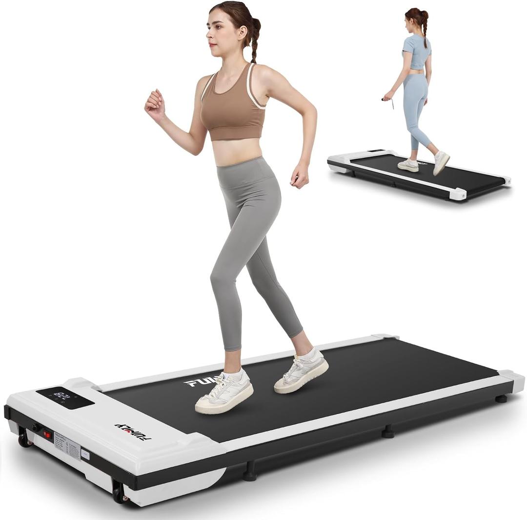 FUNMILY Walking Pad,Under Desk Treadmill,2024 Upgrade 2.5HP Treadmills for Home/Office with 300 lbs Weight Capacity,2 in 1 Portable Walking Treadmill with Remote Control LED Display, White