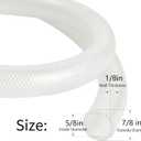 5/8’’ ID × 7/8’’ OD - 50 ft Clear Braided Hose Plastic Vinyl Tubing,High Pressure Flexible Reinforced PVC Tube for Transfer Water Air Oil, BPA Free & Non-Toxic