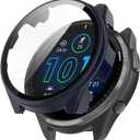 6Pack Case Compatible with Garmin Forerunner 965 Smartwatch Hard PC Bumper Shock-Proof Shell All-Around Protective Cover