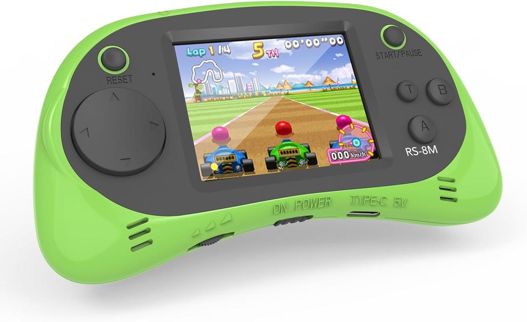 Handheld Games for Kids -16 Bit Retro Video Game with 220 HD Electronic Games - 2.5'' IPS Portable Travel Game Gifts for Boys Girls Ages 4-12 (Green)
