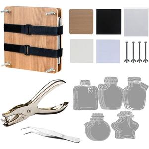 Kasoyo DIY Flower Pressing Kit, 6.0x 6.0, 20PCS Transparent Can Sticker Set Material Package, Making Tools,Plant Preservation and Drying Book