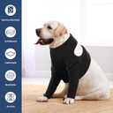 IDOMIK Dog Recovery Suit for Front Legs, Adjustable Dog Leg Sleeves to Stop Licking, Dogs Elbow Braces Protector for Leg Injuries Shoulder Wound, Cone Collar Alternatives,Black,2XL