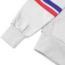 Womens Full Zip Up Long Sleeve Color Block Fleece Cropped Hoodies Winter Gym Running Outing Athletic Sweatshirts (White, M)