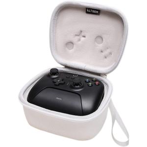 LTGEM EVA Protective Case Controller with 8Bitdo Ultimate 2/Ultimate Bluetooth Controller with Charging Dock - Shockproof, Water-Resistant, Portable Hand Strap (White)