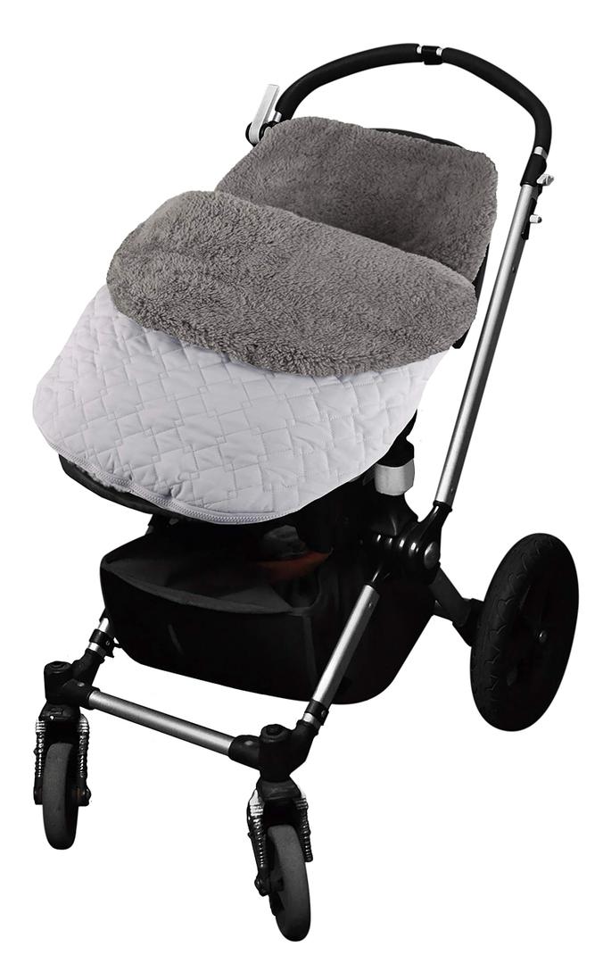 Tadpoles Quilted Stroller & Car Seat Cover - Light Grey | 27" x 20" x 2" | Made of 100% Super Soft Microfiber Polyester | Warm, Gentle & Durable | Ideal for Use as a Stroller Cover & Car Seat Cover