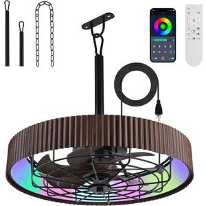 20" Outdoor Ceiling Fan with Light, IP65 Waterproof Gazebo Fan