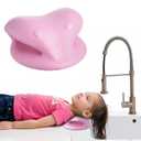 Hair Washing Station for Kids,7.3 x 6.9 x 3.1 in Ergonomic Kids Hair Washing Station,Sink Hair Washing Neck Pillow for Wash Time,Portable Hair Wash Basin for Children on Bathtub,On Floor,or Sink (Pink)