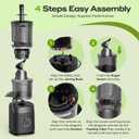 Juicer Machines, 150W Cold Press Juicer with Wide Chute, Slow Masticating Juicers, High Juice Yield for Leafy Greens, Fruits & Vegetables, Easy to Clean