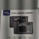 4K Digital Camera, 64MP Dual-Lens Vlogging Camera for Photography and Video 30FPS, Autofocus Anti-Shake, Selfie YouTube Camera, Digital Camera with Flash, SD Card, 2 Batteries