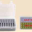 Battery Organizer Storage Box, Garage Case Holder for 24* AA, 30* AAA Batteries (Bag Not Include Batteries Pack) (white)