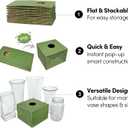 Holiday Designs - Pop-Up Florist Delivery Box, Heavy Duty Corrugated Cardboard Vase Boxes for Secure Floral Arrangements During Transport, 6.5 x 6.5 x 4.5 (Green, Medium: Case of 50)