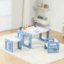 Montessori Table and Chair Set, Kids Table and Chairs, Height-Adjustable Toddler Table and Chair Set, Table Chair for Ages 3-8, Childrens Table for Daycare, Classroom
