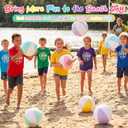 MiniInflat 12 Pcs 12 Inch Inflatable Beach Balls Bulk Jumbo Pastel Inflatable Decorated Ball with Macaron Color PVC Party Ornaments for Adults Kids Summer Birthday Party Decoration (Multicolor)