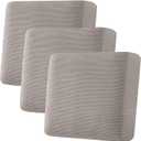 H.VERSAILTEX Super Stretch Individual Seat Cushion Covers - Sofa & Couch Cushion Slipcover Sets - Thick Jacquard Textured Twill Fabric (3 Piece XL Sofa Cushion Covers, Taupe)