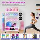 Dumbbell Rack, Weight Rack for Home Gym Dumbbells, Adjustable Barbell Rack for Kettlebells Yoga Mat & Balls, Sports Equipment Organizer Storage Rack
