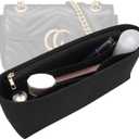 LOUKAYCC Felt Purse Organizer Insert for GG Marmont Mini Bag Organizer Handbag (Mini, Black)