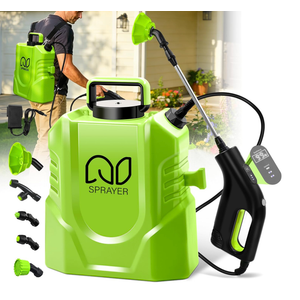 4 Gallon Battery Powered Backpack Sprayer, Adjustable Pressure Garden Sprayer with Digital Display & Padded Straps, Electric Sprayer in Lawn with 2.2Ah Battery, 5 Nozzles, Telescopic Wand