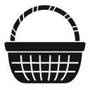 Woven Bamboo Easter Basket with Handle, Round Shape, Pink 2 pack