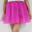 Adult Teens 5 Layered Tutu Skirt, Women Girls Ballet Dance Tulle Skirt Costume Elastic Waist Tulle Tutu Skirt (Pink)