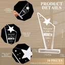 Roowest 10 Pcs Employee of The Month Plaque Trophy Employee Month Appreciation Award Gifts Bulk Coworker Acrylic Trophy Reward Sign Keepsake for Teacher Nurse Colleague Staff Volunteer Team Office