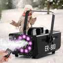 TEPU 800W Snow Maker Machines for Indoor Outdoors, Adjustable Snowflake Size with 9 Color Lights, Indoor and Outdoor Use, Snow Maker Machines for Indoor Outdoors for Parties Events, Black