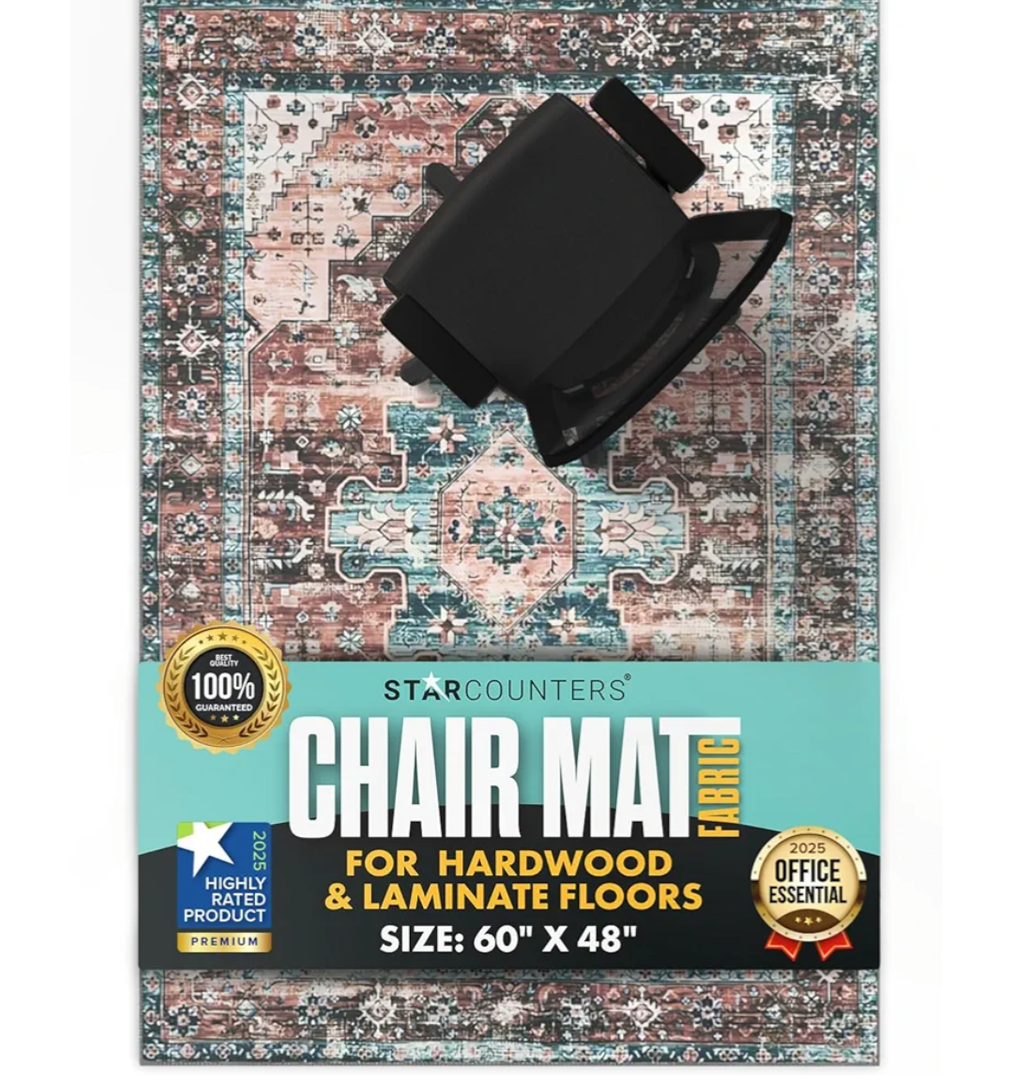 Office Chair Mat for Hardwood Floor -Heavy-Duty Floor Mat for Office Chair - Scratch-Resistant and Non-Slip Computer Chair Mat, Wood and Tile Protection for Office & Home, Brown 48" x 60"