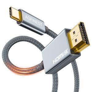 USB C to HDMI Cable 6.6ft 8K@60Hz, 4K@120Hz Type C to HDMI Compatible with Thunderbolt 3/4 for MacBook Pro, Laptop, iPad, XPS, iPhone 16/15