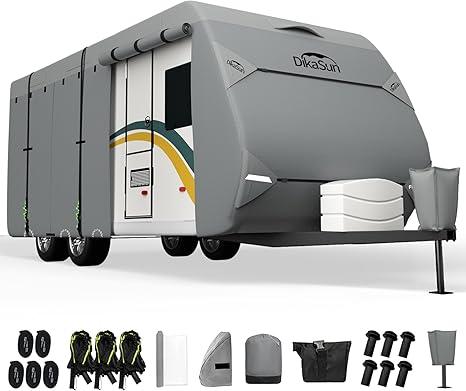 Travel Trailer RV Cover 30-33 FT, 7 Layers Top Waterproof Camper Cover, Heavy Duty Toy Hauler RV Cover for Winter Snow with Tongue Jack Cover, Gutter Covers Travel Trailer RV Cover 30-33 FT, 7 Layers Top Waterproof Camper Cover, Heavy Duty Toy Hauler RV Cover for Winter Snow with Tongue Jack Cover, Gutter Covers