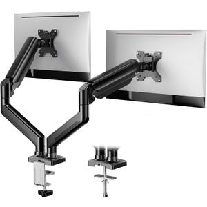 ErGear Dual Monitor Stand up to 32 inches Screen, Load-Bearing Max 22 lbs Each Arm, Adjustable Dual Monitor Mount, Sturdy Steel vesa Monitor Mount with Stable VESA 75x75 100x100mm (Black)