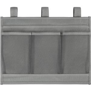 Surblue Bedside Caddy Bed Organizer Hanging Storage Bag Pocket for Bunk Hospital Beds College Dorm Rooms Baby Bed Rails Camp Wheelchairs,4 Pockets, Grey