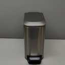 TIPGO Slim Bathroom Trash Can with Lid Soft Close, Step Pedal, 6 Liter / 1.6 Gallon Stainless Steel Trash Bin, Small Garbage Cans for Bedroom, Office, Kitchen (Silver)