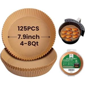 SIUDANGKA Air Fryer Liners for Ninja Air Fryer, 125 Pcs Disposable Paper Liner for most 4-8QT AirFryer