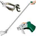 HOMEYA 47 Inch Extra Heavy Duty Snake Tongs, Standard Reptile Snake Grabber Tool, Professional Rattle Snake Catcher Tool Wide Jaw Handling Tool with Lock, Non-Slip Grip Handle