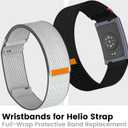 Nylon Loop Compatible with Amazfit Helio Strap Band, Breathable Soft Sport Hook and Loop Wristband with Overlay Covered Design