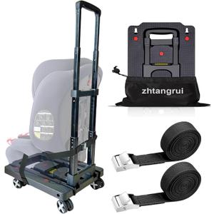 Car Seat Dolly for AirportNOT Universal, Limited Compatibility,Car Seat Travel Cart Carrier for Air Travel,Foldable Trolley,Please Check Size & Model Before Purchase (Black)