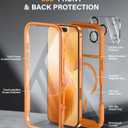 Magnetic for iPhone 17 Pro Max Case with Built-in Sensitive Screen Protector, Full-Body Dual Front& Back Protective Phone Case[Compatible with MagSafe] DropProof 17 ProMax Cover 6.9",Orange