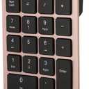 Gugxiom Bluetooth Number Pad,Bluetooth 5.0 Number Pad with Shortcut Keys,22 Keys Portable Financial Accounting Extensions 10 Keys for Laptop Desktop, PC, Pad,Notebook (Gold)