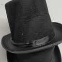 3 Pack Black Felt Top Hats for Kids,Magician Hat Costume,Tall Victorian Tuxedo Costume Hat for Halloween Dress up Cosplay Party Accessories