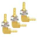 Joywayus 3/16" Hose Barb Thru-Bulk Head Hex 90 Degree L Right Angle Elbow Union Brass Fitting Water/Fuel/Air (Pack of 3)