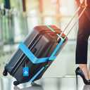 Weewooday 8 Pcs Luggage Straps Suitcase Tags Set for TSA Approved, 4 Travel Adjustable Suitcase Belt, 4 Silicone Luggage Tags with Name ID Card Travel Accessories(Blue,Airplane)