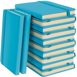 Simply Genius A6 Pocket Size Mini Notebooks with Hardcover - Ruled Small Journal Set for School, Home & Office - 124 pages (3.7" x 5.7") with Inner Pocket (Turquoise, 12 Pack)