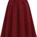 Wedtrend Vintage Skirts for Women High Waisted Midi Skirt A Line Skirt Office Work Skirt with Pockets (Medium, Red)