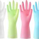 4 Pack Rubber Dishwashing Gloves for Cleaning, Reusable Household Cleaning Gloves, Waterproof Non-Slip Latex Gloves (Large)