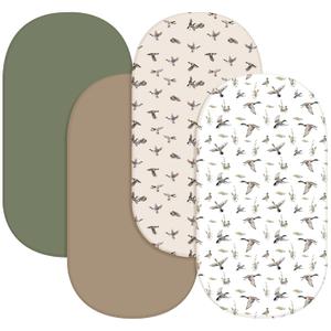 4 Pack Mallard Duck Bassinet Sheets 32 x 16 x 4 Inches Hunting Stretchy Neutral Fitted Sheets Mallard Duck Baby Stuff Bedding for Standard Bassinet Mattress Gift Set