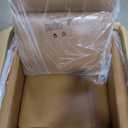 COLAMY Push Back Recliner Chair, Upholstered Leather Recliner with Footrest 118-150 Degree Adjustable, Comfy Modern Wingback Recliner for Living Room, Bedroom, Small Spaces, Camel