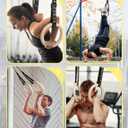 GHB Gymnastic Rings Wooden Gym Rings 1.25" Olympic Rings Adjustable Straps Pull Up Rings Sets for Workout Bodyweight Fitness Training