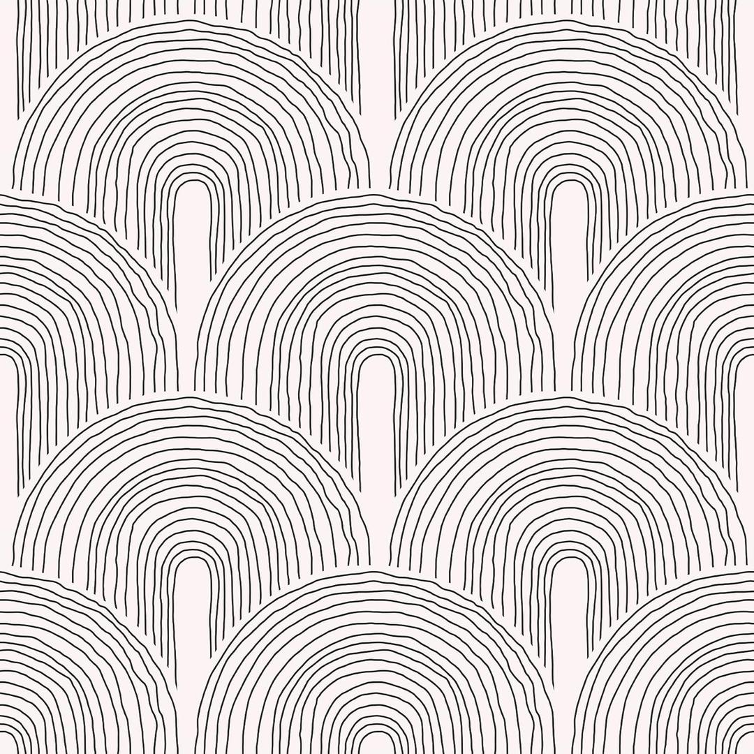 VEELIKE Boho Arcs Geometric Wallpaper Peel and Stick Scandinavian Style Art Deco Wallpaper for Bedroom Bathroom Accent Wall 17.7''x118'' Removable Prepasted Geometric Contact Paper for Walls Shelves