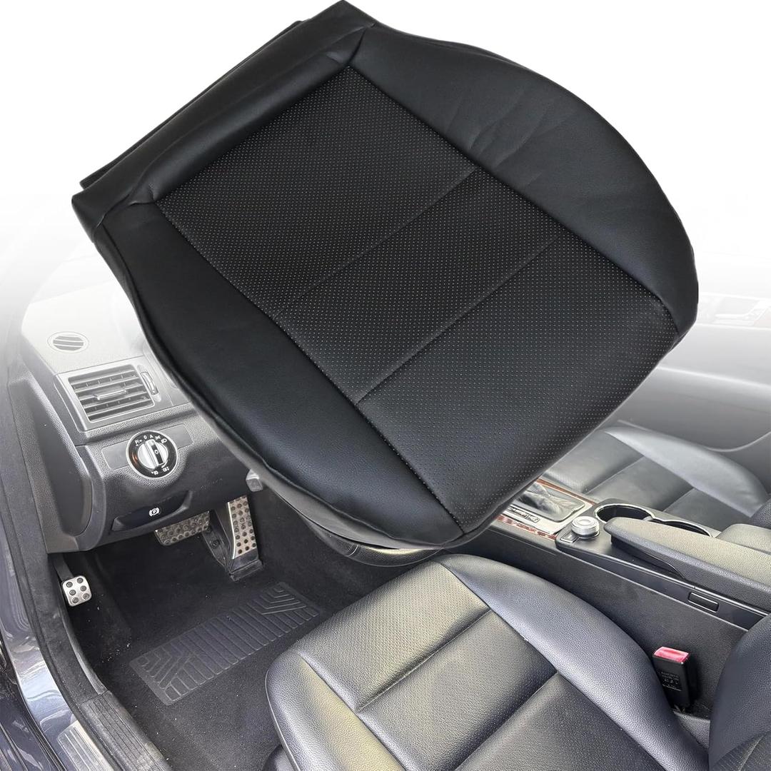 Priprilod Black Microfiber Leather Driver Side Bottom Replacement Seat Cover Compatible with Mercedes Benz C250 C300 C350 2008-2014, Compatible with Mercedes Benz GLK250 GLK280 GLK300 GLK350 2008-2015
