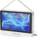 GeckoMan LED Indoor Bug Zapper Indoor Fruit Fly Trap for Indoors Mosquito Zapper Fly Zapper, Energy-Saving Max-Attract Hybrid-Spectrum Tube 10-Yr Life, Enhanced High-Volt Instant Kill, White